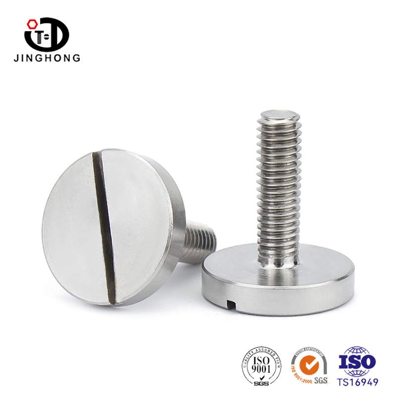 Lapos fejű, kerek fejű hornyos csavar